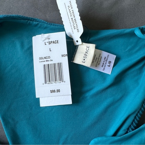 l*space | NWT Pointelle Rib Lennox Classic Bikini Bottom Blue Size Large - Picture 4 of 6